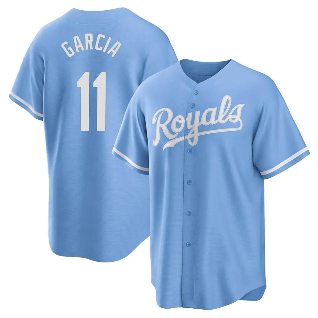 Kansas City Royals #11 Maikel Garcia Player Light Blue AmberGomez Home Game Stitched Jerseys