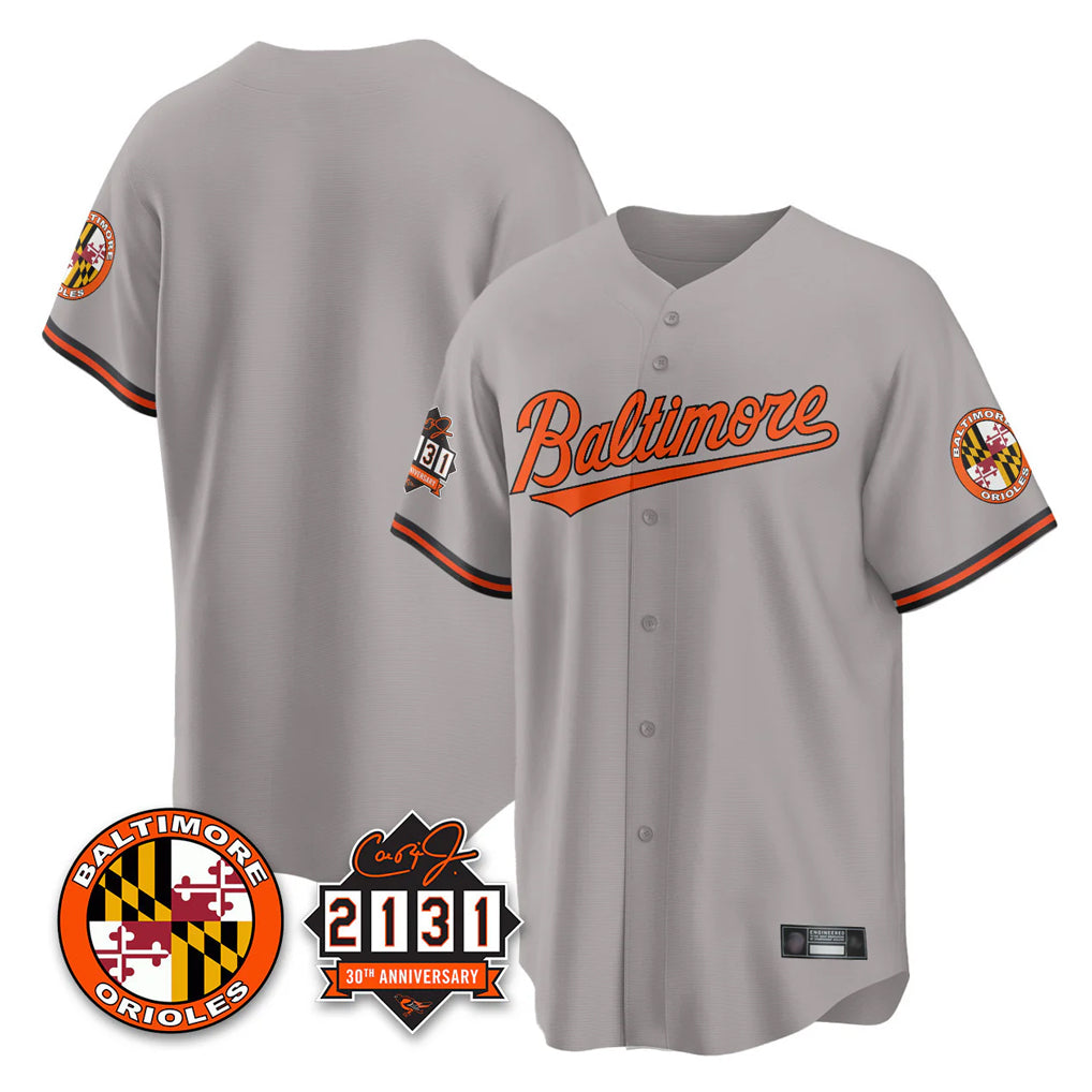 Baltimore Orioles Gray AmberGomez 30th Anniversary of 2131 Home Game Blank Player Stitched Jerseys
