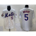 New York Mets #5 David Wright White AmberGomez With Patch Stitched Jersey