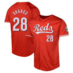 Cincinnati Reds #28 Eugenio Su¨¢rez Player Red AmberGomez 2026 City Connect Limited Home Stitched Jerseys