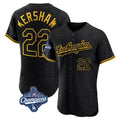 Los Angeles Dodgers #22 Clayton Kershaw Player Black AmberGomez World Series Meet Snake Skin City Limited Elite Home Stitched Jerseys
