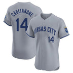 Kansas City Royals #14 Jac Caglianone Player Gray AmberGomez Limited Elite Home Stitched Jerseys