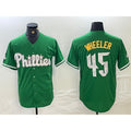 Philadelphia Phillies #45 Zack Wheeler Kelly Green AmberGomez Cool Base Jersey