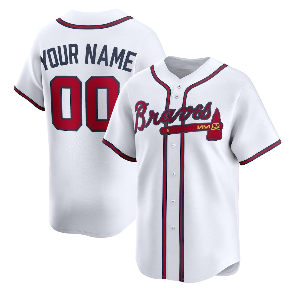 Custom Atlanta Braves White AmberGomez Home Limited Jersey