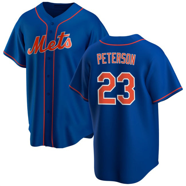 New York Mets #23 David Peterson Royal AmberGomez Cool Base Stitched Jersey