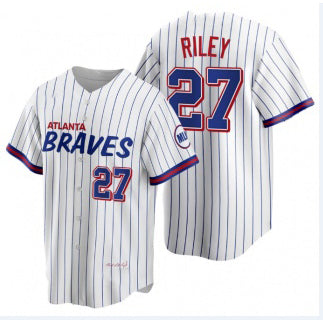 Atlanta Braves #27 Austin Riley 2021 City Connect Stitched White AmberGomez Jersey