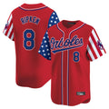 Baltimore Orioles #8 Cal Ripken Player Red AmberGomez Independence Day Vapor Premier Limited Home Game Stitched Jerseys