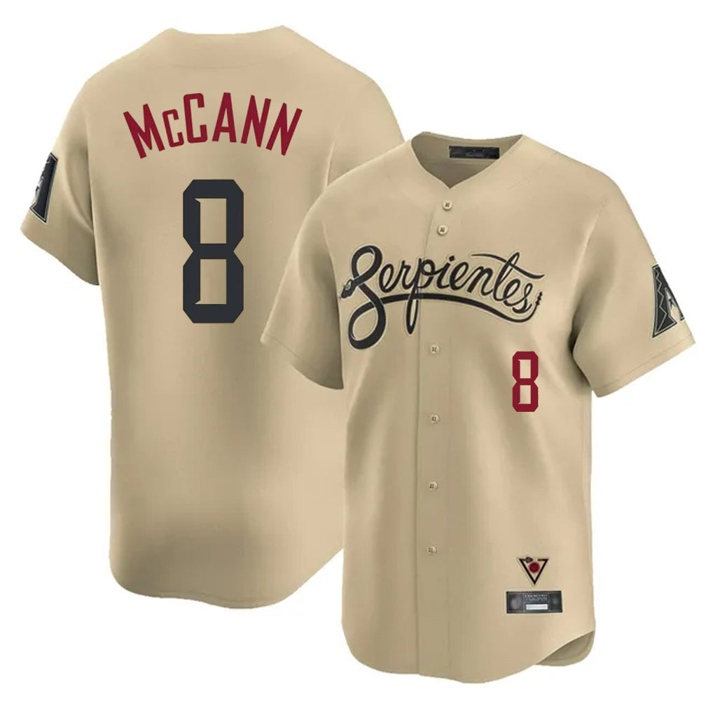 Arizona Diamondbacks #8 James McCann Player Tan AmberGomez City Connect Limited Home Game Stitched Jerseys