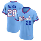 Atlanta Braves #28 Matt Olson Player Powder Blue AmberGomez 2026 City Connect T-shirt Limited Elite Home Game Stitched Jerseys