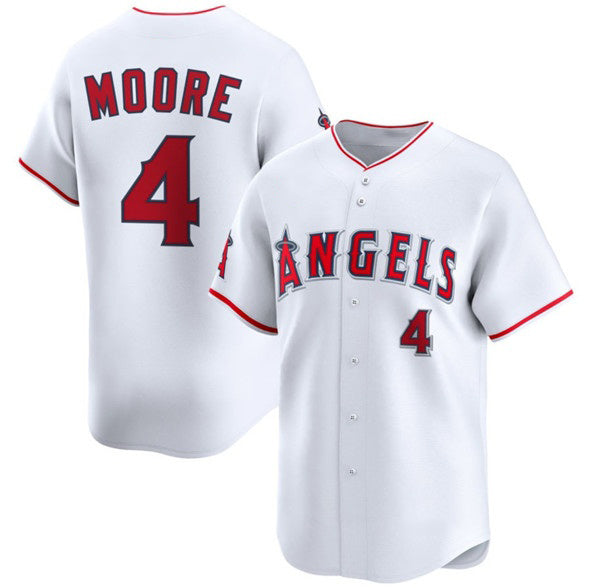 Los Angeles Angels #4 Christian Moore White AmberGomez Home Limited Stitched Jersey