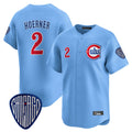 Chicago Cubs #2 Nico Hoerner Player Blue AmberGomez Vapor Premier Limited Home Stitched Jerseys