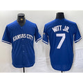 Kansas City Royals #7 Bobby Witt Jr Blue AmberGomez Cool Base Stitched Jersey