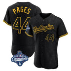 Los Angeles Dodgers #44 Andy Pages Player Black AmberGomez World Series Meet Snake Skin City Limited Elite Home Stitched Jerseys