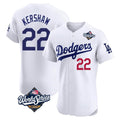 Los Angeles Dodgers #22 Clayton Kershaw Player White AmberGomez World Series Limited Elite Stitched Jerseys