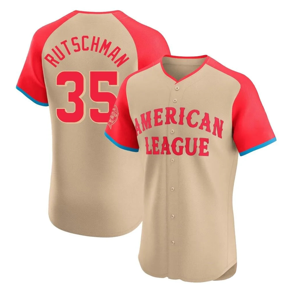 Baltimore Orioles #35 Adley Rutschman Player Cream AmberGomez American League All-Star Limited Elite Home Game Stitched Jerseys