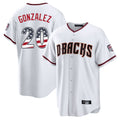 Arizona Diamondbacks #20 Luis Gonzalez Player White AmberGomez USA 250 Fourth of July Home Game Stitched Jerseys