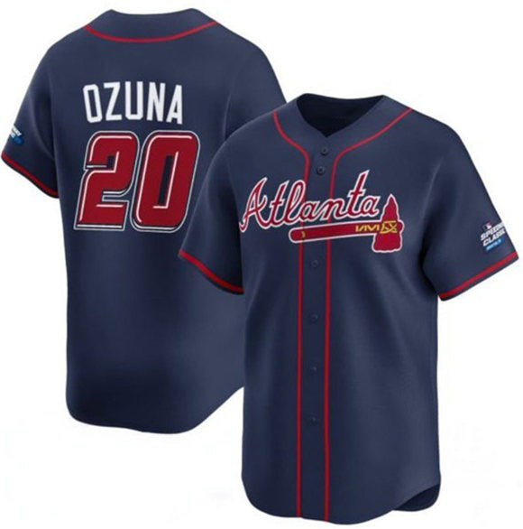 Atlanta Braves #20 Marcell Ozuna Navy AmberGomez 2025 Speedway Classic Alternate Limited Stitched Jersey