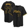 Atlanta Braves #77 Joe Jimenez Player Black AmberGomez Snake Skin City Home Game Stitched Jerseys