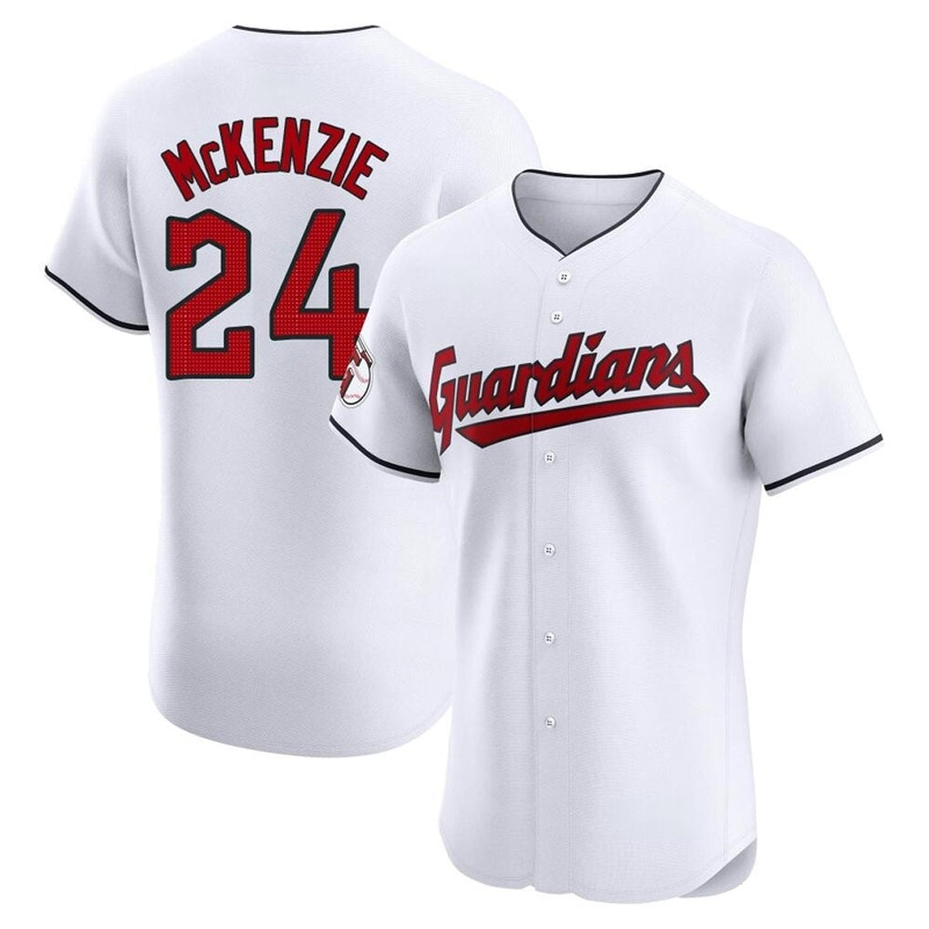 Cleveland Guardians #24 Triston McKenzie Player White AmberGomez Limited Elite Home Stitched Jerseys