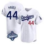 Los Angeles Dodgers #44 Andy Pages Player White AmberGomez World Series Meet Limited Home Stitched Jerseys