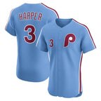 Philadelphia Phillies #3 Bryce Harper Light Blue AmberGomez Alternate Elite Jersey