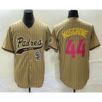 San Diego Padres #44 Joe Musgrove Tan AmberGomez Pinstripe 2023 City Connect Cool Base Stitched Jersey 2