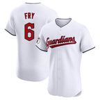 Cleveland Guardians #6 David Fry Player White AmberGomez Limited Elite Home Stitched Jerseys