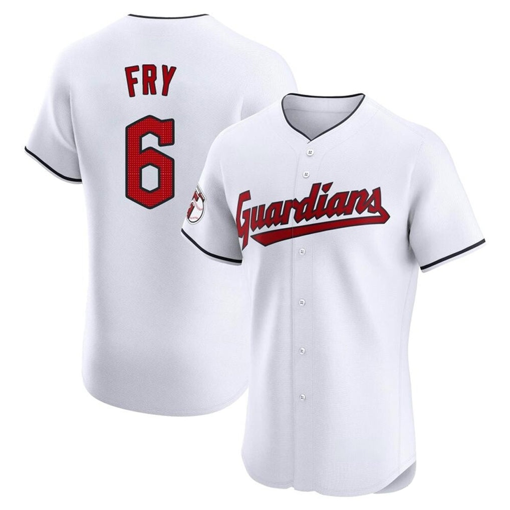 Cleveland Guardians #6 David Fry Player White AmberGomez Limited Elite Home Stitched Jerseys