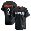 Baltimore Orioles #2 Gunnar Henderson Player Black AmberGomez City Connect Limited Home Game Stitched Jerseys