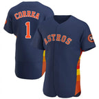 Houston Astros #1 Carlos Correa Player Navy AmberGomez Home Limited Elite Stitched Jerseys