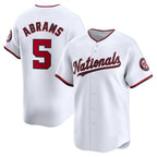 Washington Nationals #5 CJ Abrams White AmberGomez Home Limited Player Jersey