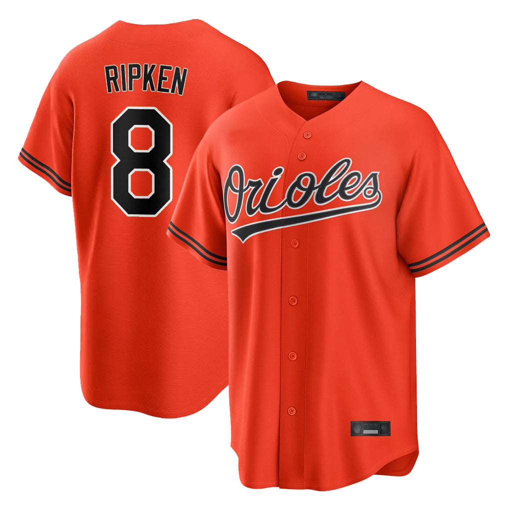 Baltimore Orioles #8 Cal Ripken Player Orange AmberGomez Home Game Stitched Jerseys