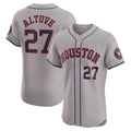 Houston Astros #27 Jose Altuve Gray AmberGomez Road Elite Player Jersey