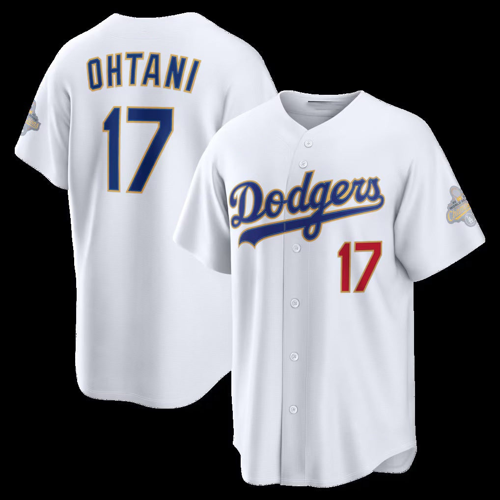 Los Angeles Dodgers #17 Shohei Ohtani White AmberGomez 2026 Gold Collection Stadium Jersey