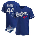 Los Angeles Dodgers #44 Andy Pages Player Royal AmberGomez World Series Meet Limited Elite Home Stitched Jerseys