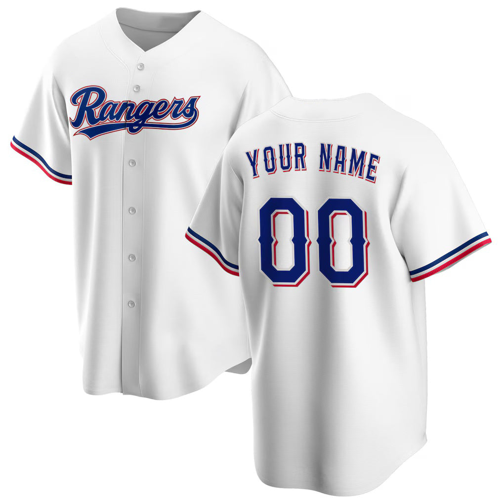 Custom Texas Rangers White AmberGomez Home Replica Jersey
