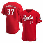 Cincinnati Reds #37 Tyler Stephenson Red AmberGomez Stitched Flex Base Jersey