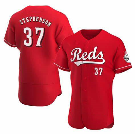 Cincinnati Reds #37 Tyler Stephenson Red AmberGomez Stitched Flex Base Jersey