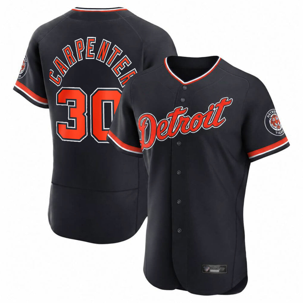 Detroit Tigers #30 Kerry Carpenter Player Navy AmberGomez Limited Elite Home Game Stitched Jerseys