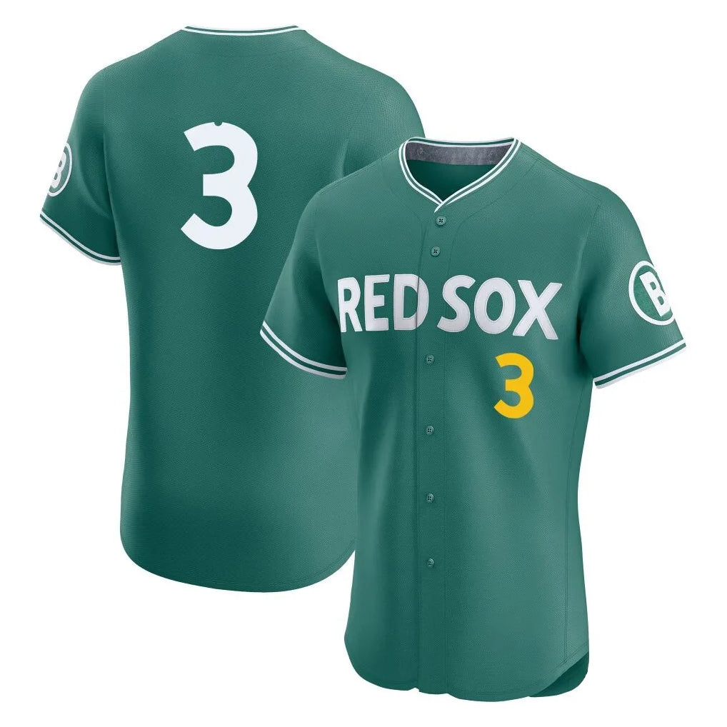 Boston Red Sox #3 Ceddanne Rafaela Player Green AmberGomez City Connect Limited Elite Home Game Stitched Jerseys1