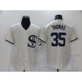 Chicago White Sox #35 Frank Thomas 2021 Cream Navy AmberGomez Field of Dreams Name Flex Base Stitched Jersey