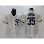 Chicago White Sox #35 Frank Thomas 2021 Cream Navy AmberGomez Field of Dreams Name Flex Base Stitched Jersey
