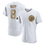 Chicago Cubs #8 Ian Happ Player Gold AmberGomez All-Star Limited Elite Home Game Stitched Jerseys