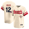 Los Angeles Angels #12 Jorge Soler Player Cream AmberGomez City Connect Limited Home Stitched Jerseys