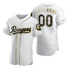 Custom Texas Rangers White AmberGomez Stitched Flex Base Golden Edition Jersey