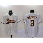 San Diego Padres #3 Jackson Merrill White AmberGomez 2023 Cool Base Stitched Jersey 2