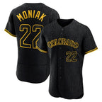 Colorado Rockies #22 Mickey Moniak Player Black AmberGomez Snake Skin City Limited Elite Home Stitched Jerseys