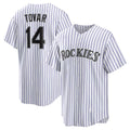Colorado Rockies #14 Ezequiel Tovar White AmberGomez Home Replica Jersey