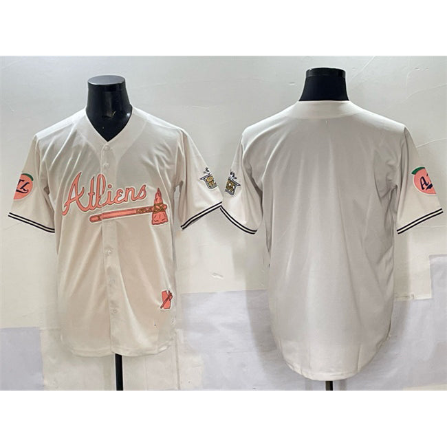 Atlanta Braves Blank Cream AmberGomez 2024 Atliens & Peach With Outkast Patch Vapor Limited Stitched Jersey