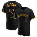 Houston Astros #7 Craig Biggio Player Black AmberGomez Snake Skin City Limited Elite Home Stitched Jerseys